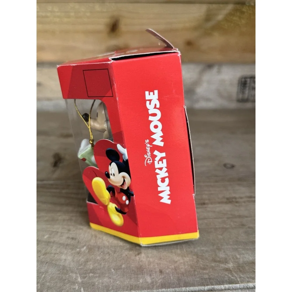 1999 Enesco Disney Minnie Mickey Mouse Work Holiday Ornament Reading Book 882062